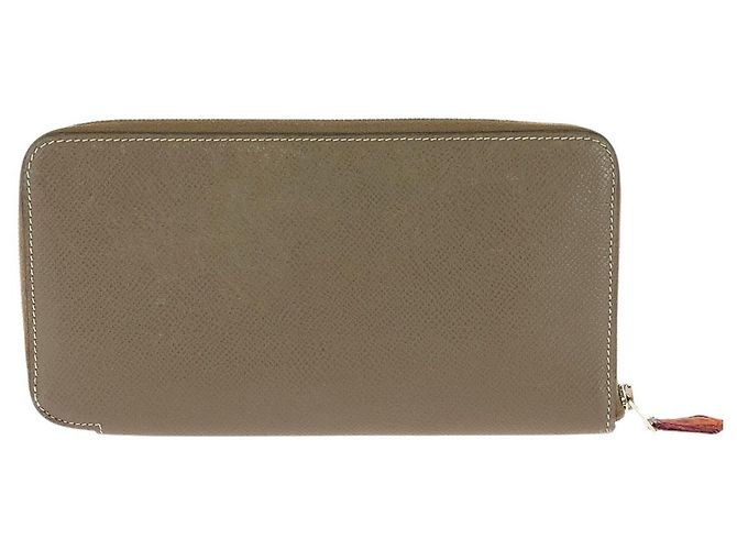 Hermès Hermes Azap Silk'In langes Portemonnaie Braun Beige