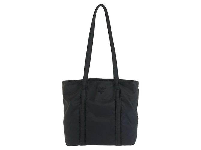 Tote Sac cabas Prada Tessuto avec logo brodé Noir