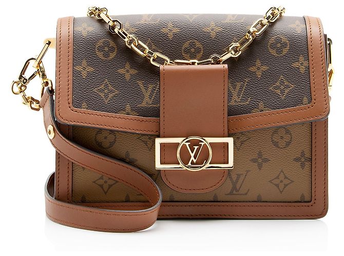 Bolsa de Ombro Louis Vuitton Reverse Monogram Dauphine MM Marrom
