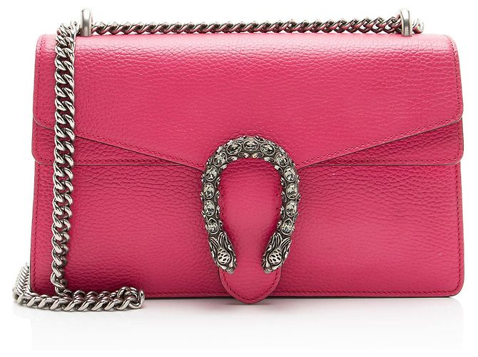 Gucci Leather Crystal Dionysus Medium Shoulder Bag Pink