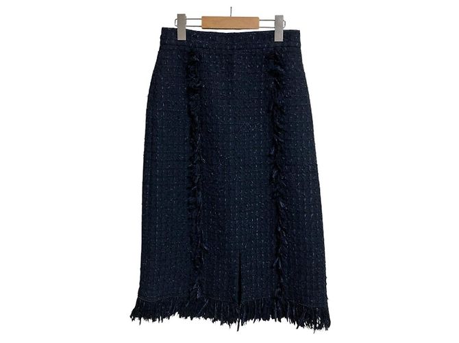 Autre Marque Saia de tweed xadrez em algodão ADORE Azul Azul marinho