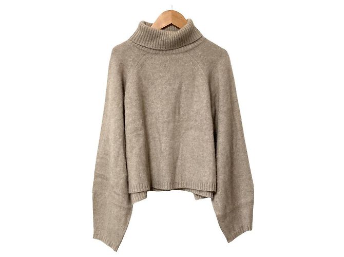 Autre Marque EMMEL REFINES Turtleneck Knit Sweater Brown