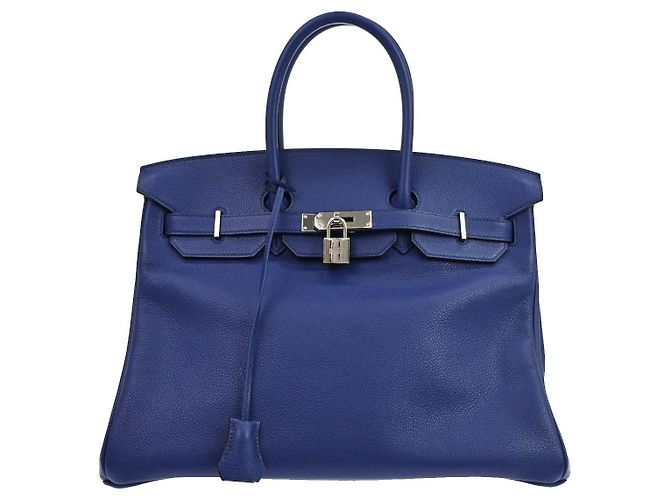 Hermès Hermes Birkin Blue Togo avec Hardware Palladium 35 Bleu