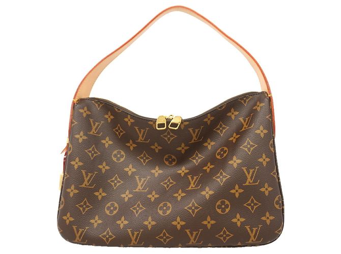 Bolsa de Ombro Louis Vuitton Monogram Slouchy PM Marrom