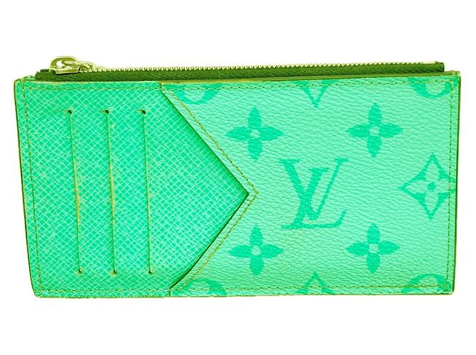 Portacarte e monete Louis Vuitton Taigarama Verde