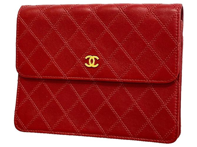 Pouch in pelle bicolore Chanel Rosso