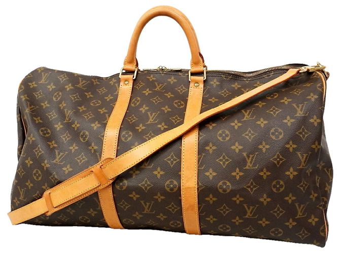 Louis Vuitton Boston Monogram Keepall Bandoulière 55 Marron