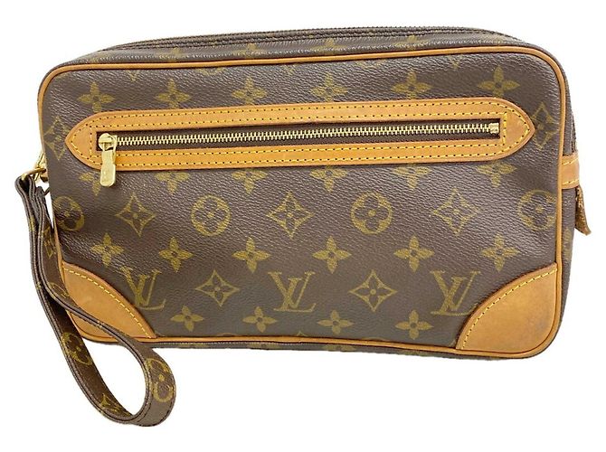 Borsa a pochette Louis Vuitton Monogram Marly Dragonne GM Marrone