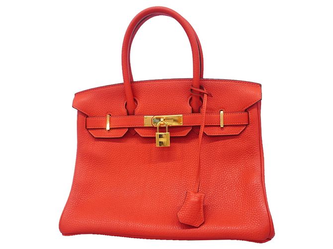 Hermès Bolsa Hermes Birkin 30 Vermelho