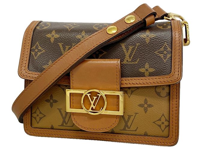 Louis Vuitton Monogram Reverse Dauphine MINI Shoulder Bag Brown