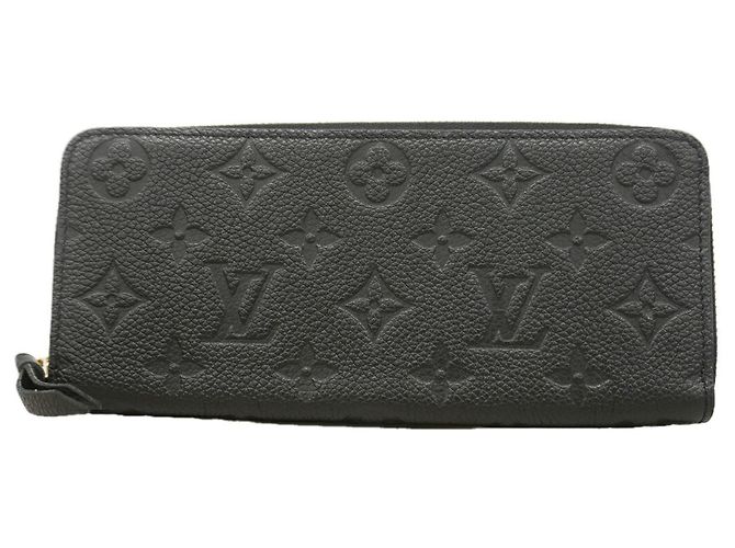 Louis Vuitton Monogram Empreinte Portefeuille Clemence Long Wallet Black