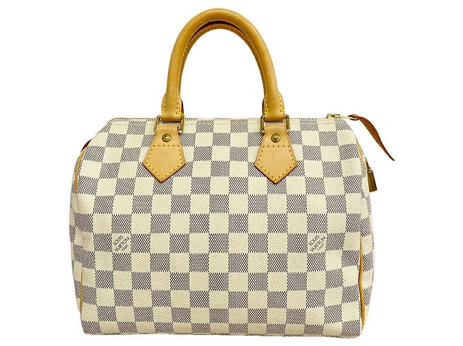 Louis Vuitton Damier Azur Speedy 25 Handtasche Weiß
