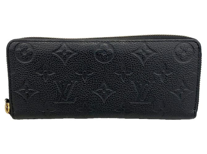 Louis Vuitton Monogram Empreinte Portefeuille Clemence Long Wallet Black