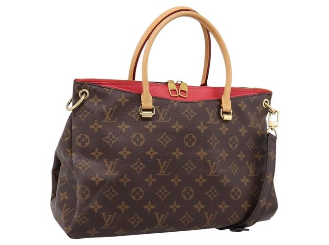 Louis Vuitton Pallas Monogram Canvas with Leather MM Marrom