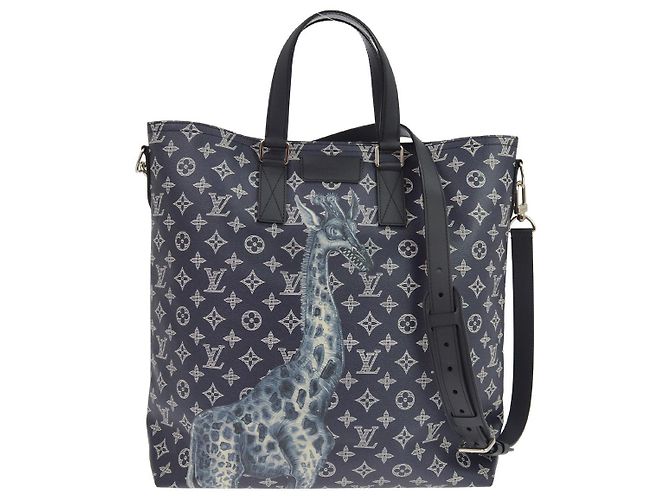 Louis Vuitton Tote Limited Edition Chapman Savane Monogram Canvas Blu navy
