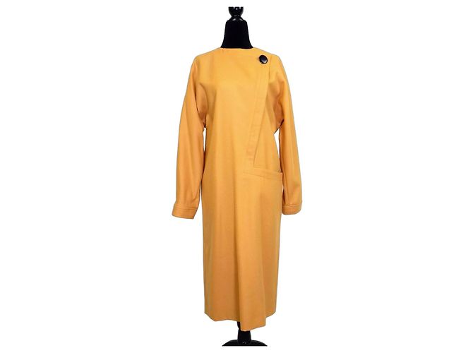 Pierre Cardin Space Age Wollkleid - Senfgelb