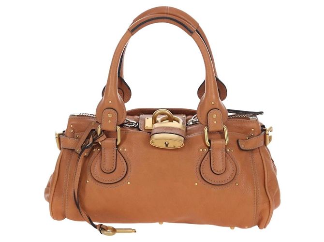 Chloé Chloe Paddington Leather Medium Castaño