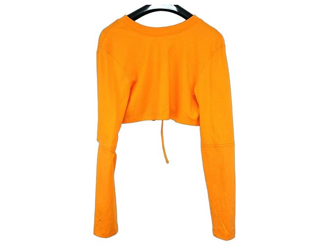 Jacquemus Top Cropped Laranja com Recortes