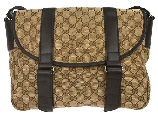 Sac Messenger Gucci Boucle GG Canvas Medium Beige
