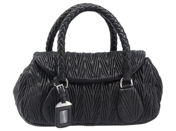 Prada Flap Chevron Nappa Large Preto
