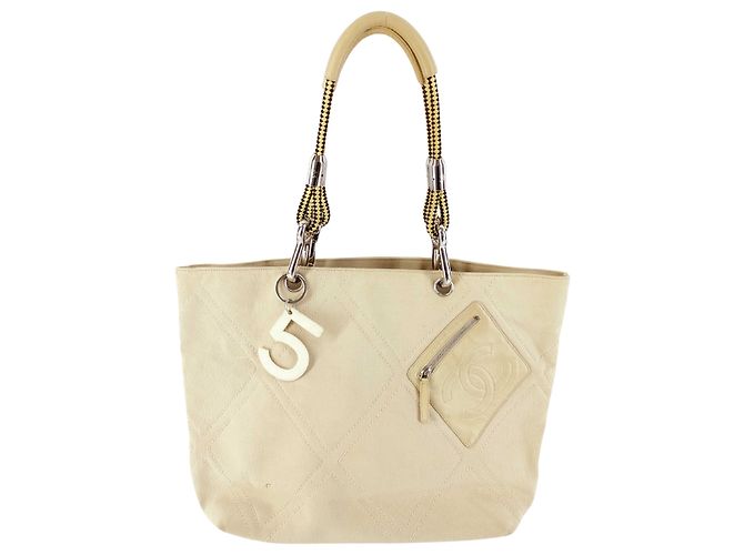 Chanel Vintage No. 5 Canvas Beige