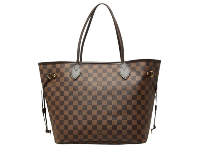 Sac à épaule Louis Vuitton Damier Ebene Neverfull MM Marron Damier ebène