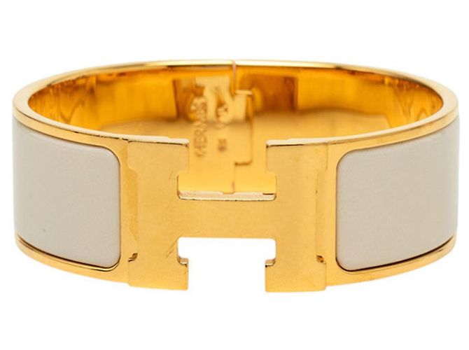 Hermès Hermes Clic Clac H PM Charm-Armband Weiß