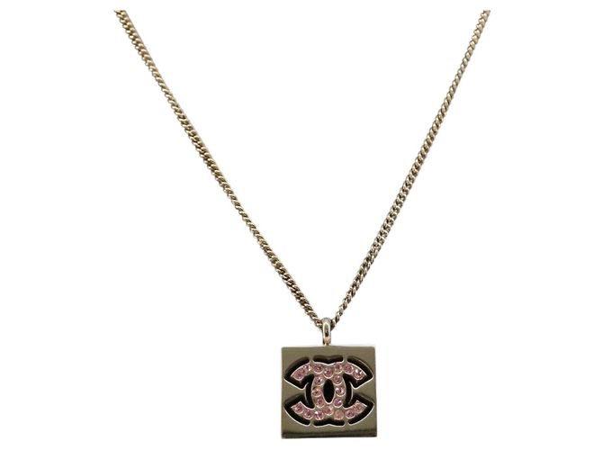 Collana CHANEL metallo Gold CC Auth 205465M D'oro