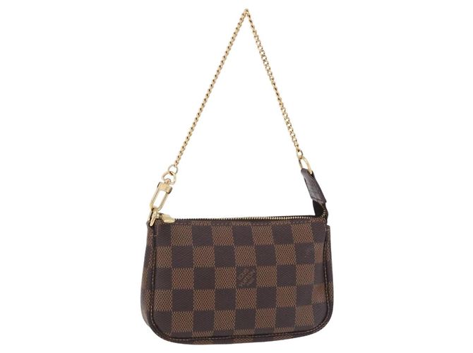 LOUIS VUITTON Damier Ebene Mini Pochette Accessoires Pouch N58009 Auth 207712V
