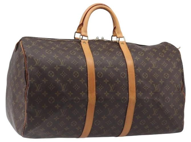 LOUIS VUITTON Monogram Keepall 55 Boston Bag M41424 LV Auth 200476V Monograma