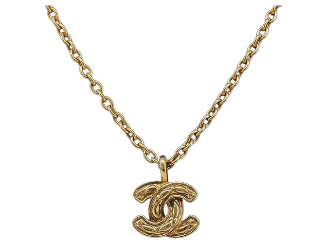 Collana CHANEL metallo Gold CC Auth 205470M D'oro
