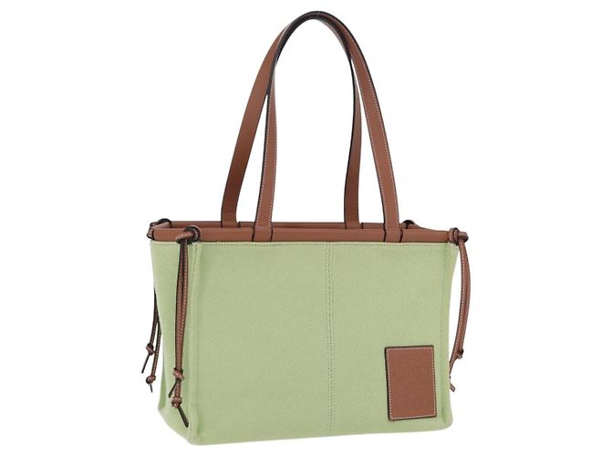 Borsa Tote Cushion LOEWE Canvas Green Auth 202499A Verde