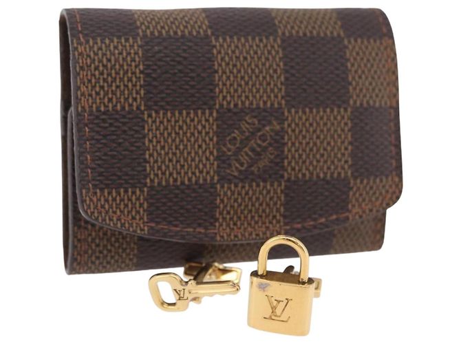 LOUIS VUITTON Gemelli Cadena Eclair Cuffs Ag925 M64601 Auth 206939 D'oro Damier ebene