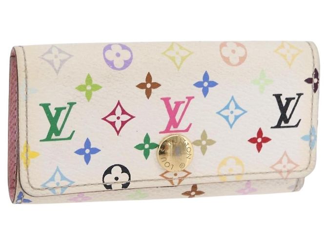 LOUIS VUITTON Monogram Multicolor Multicles 4 Key Case White M93731 Auth 206934 Blanc