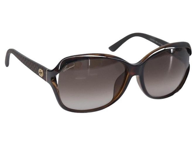 Gafas de sol GUCCI plástico Brown Auth 205498M Castaño