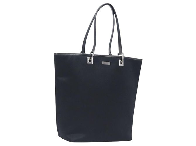 Borsa Tote GUCCI Nylon Nero Argento 002 1098 Auth BA16099