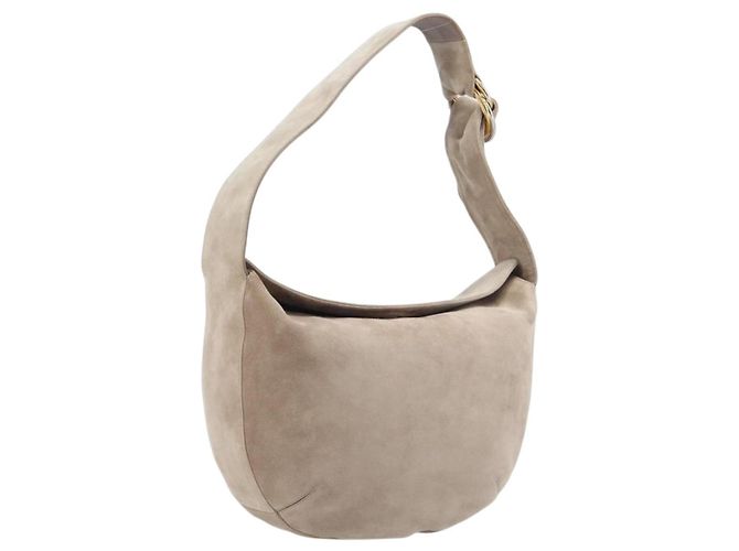 Borsa a Tracolla Cartier Trinity Suede Beige Oro Argento Auth 206754V D'oro