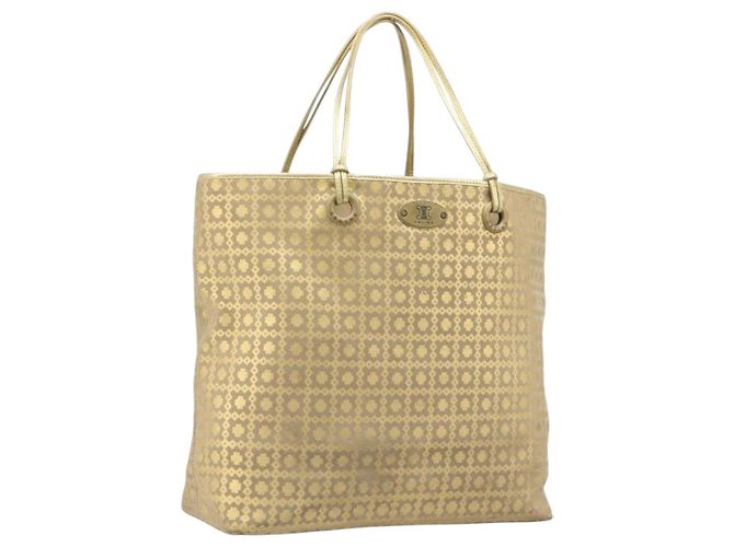 Céline CELINE Tote Bag Suede Gold Auth BA16117 Golden