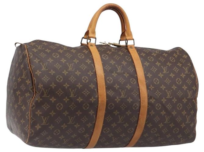 LOUIS VUITTON Monogram Keepall 55 Boston Bag M41424 LV Auth 205084V Monograma