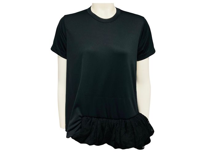 Comme des Garcons T-Shirt mit Rüschen schwarz