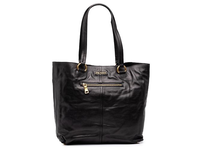 Tote Prada em couro de bezerro macio preto