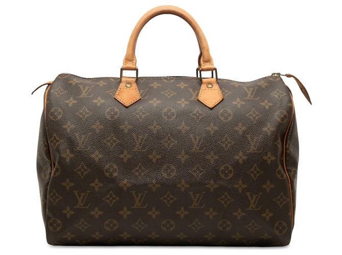 Bolsa Boston Louis Vuitton Monogram Speedy 35 Castanha Marrom
