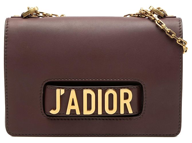 Autre Marque Borsa a tracolla J'Adior in pelle di vitello rossa, dimensione Medium, con catena Rosso