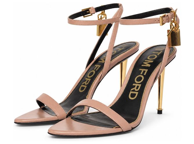 Tom Ford, Nude leather padlock sandals