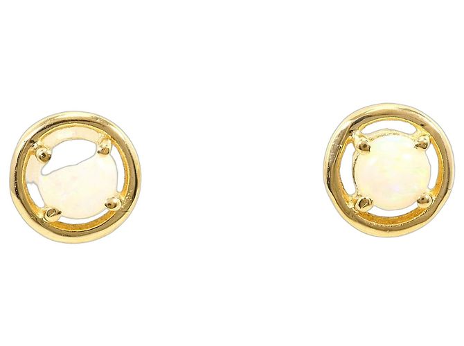 Autre Marque Orecchini a lobo in oro giallo 18K con opale D'oro