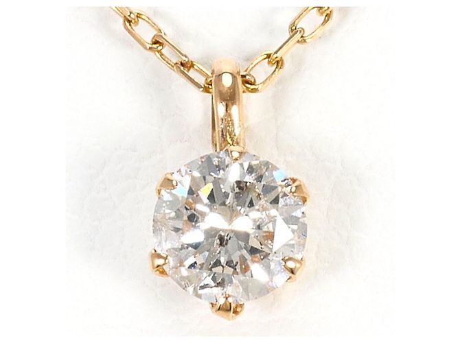 Autre Marque Collar de oro rosa de 18K con diamante Dorado