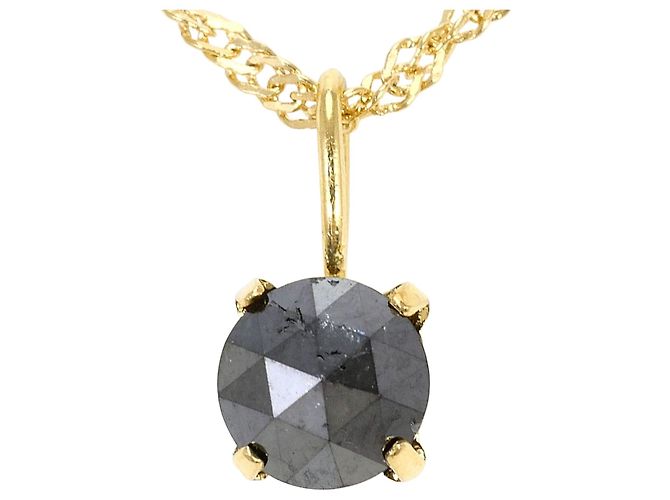 Autre Marque Collar de oro amarillo 18K con diamante negro Dorado