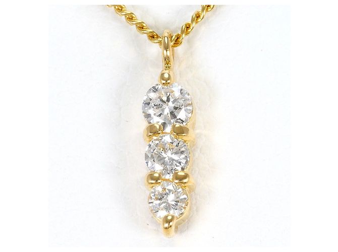 Autre Marque Collar de oro amarillo 18K con diamante Dorado