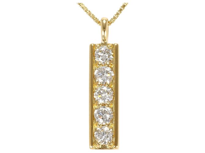 Autre Marque Collar de oro amarillo 18K con diamante Dorado