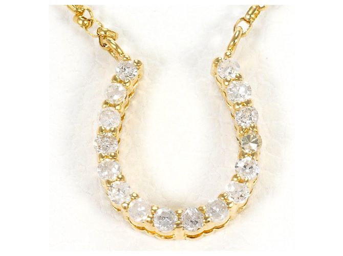 Autre Marque 18K Gelbgold-Halskette mit Diamant Golden